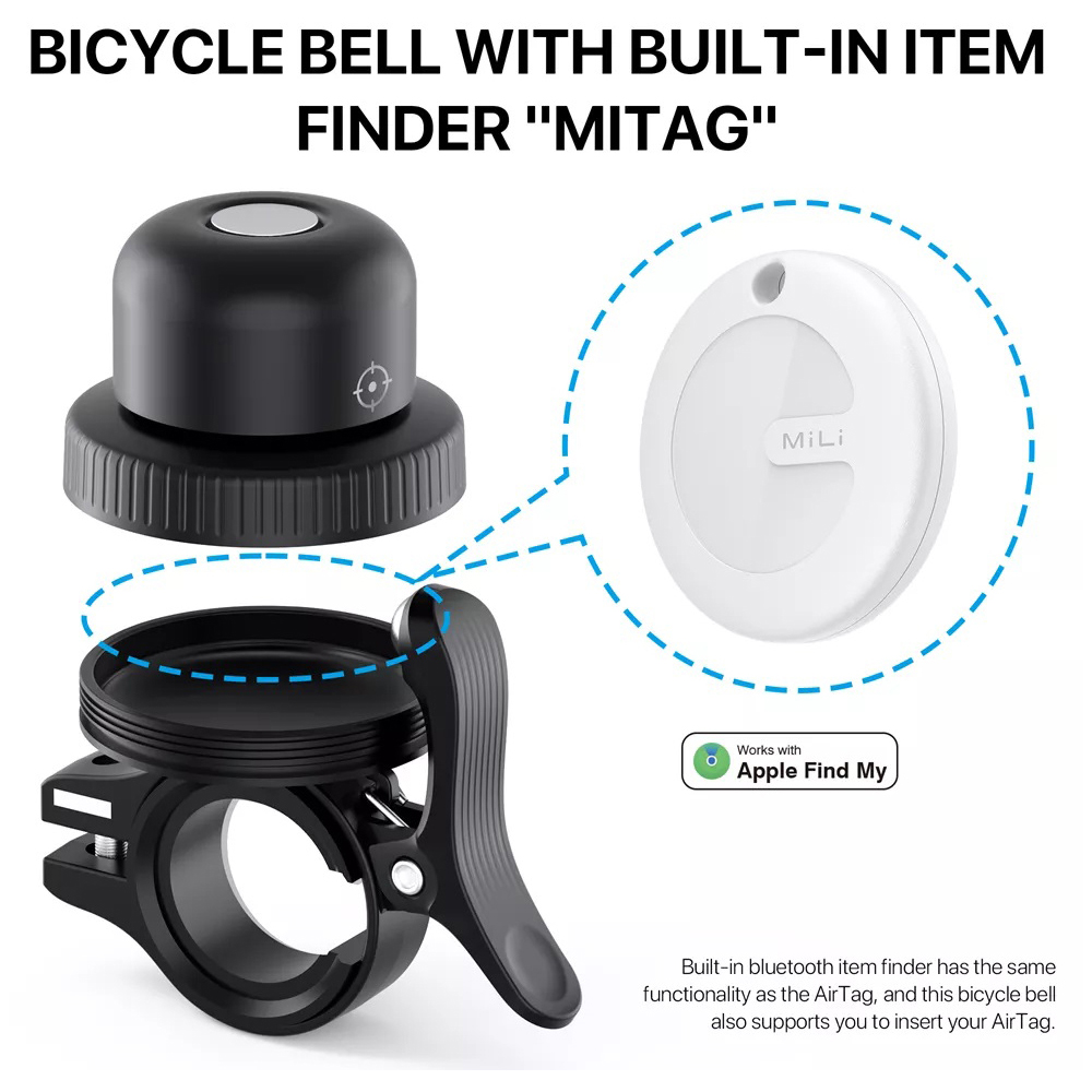 Maplin MiLi MiBell MFI Black Find My Item Finder with Bicycle Bell Image 2