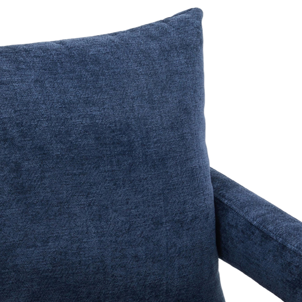 Living and Home Dark Blue Chenille Upholstered Accent Chair with Lumbar Pillow Image 3