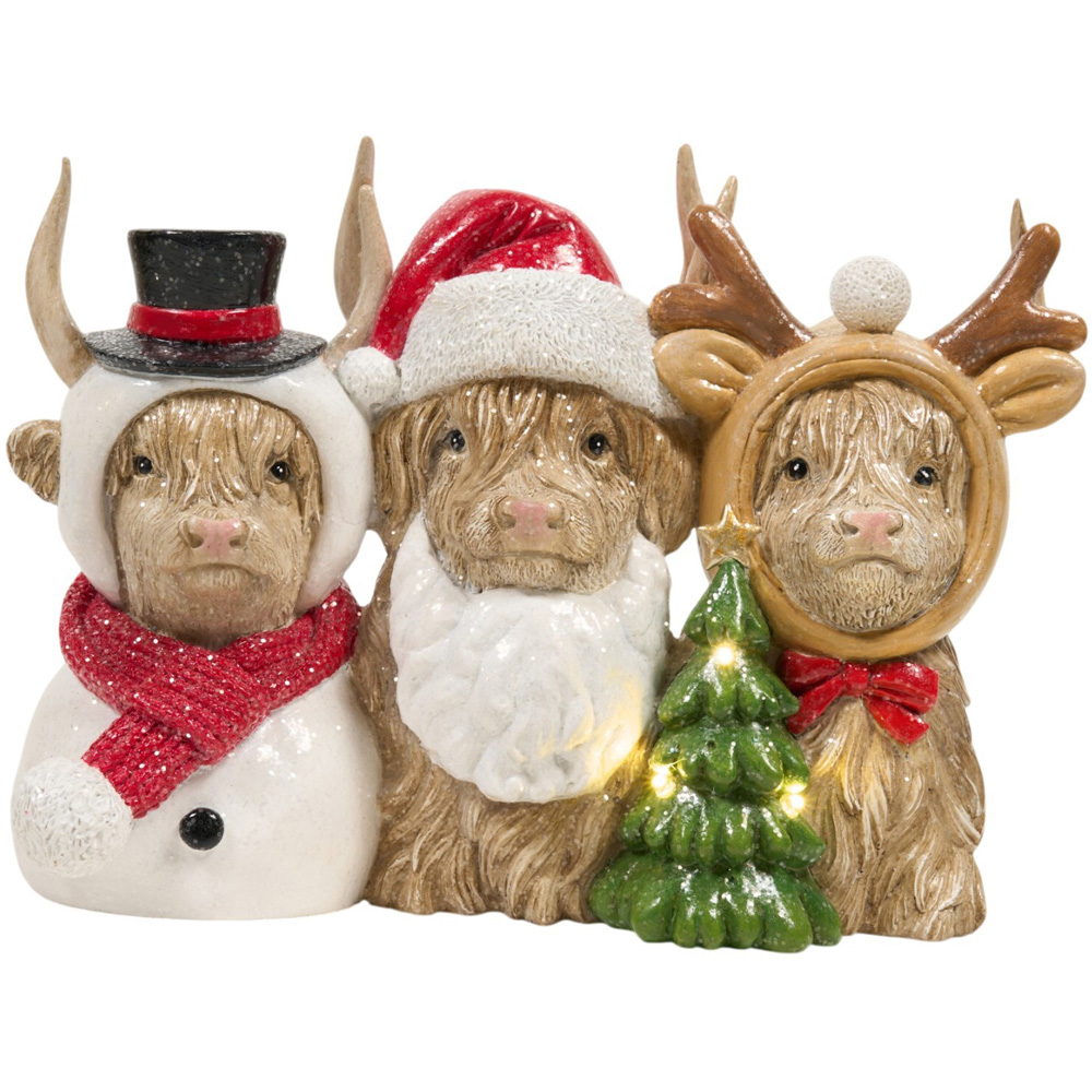 Light Up Highland Cow Friends Decoration Image 4