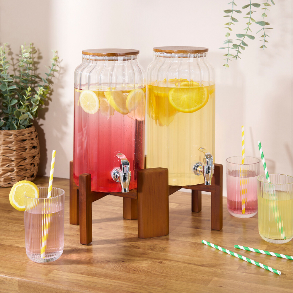 Twins Glass Beverage Dispenser Clear Image 2