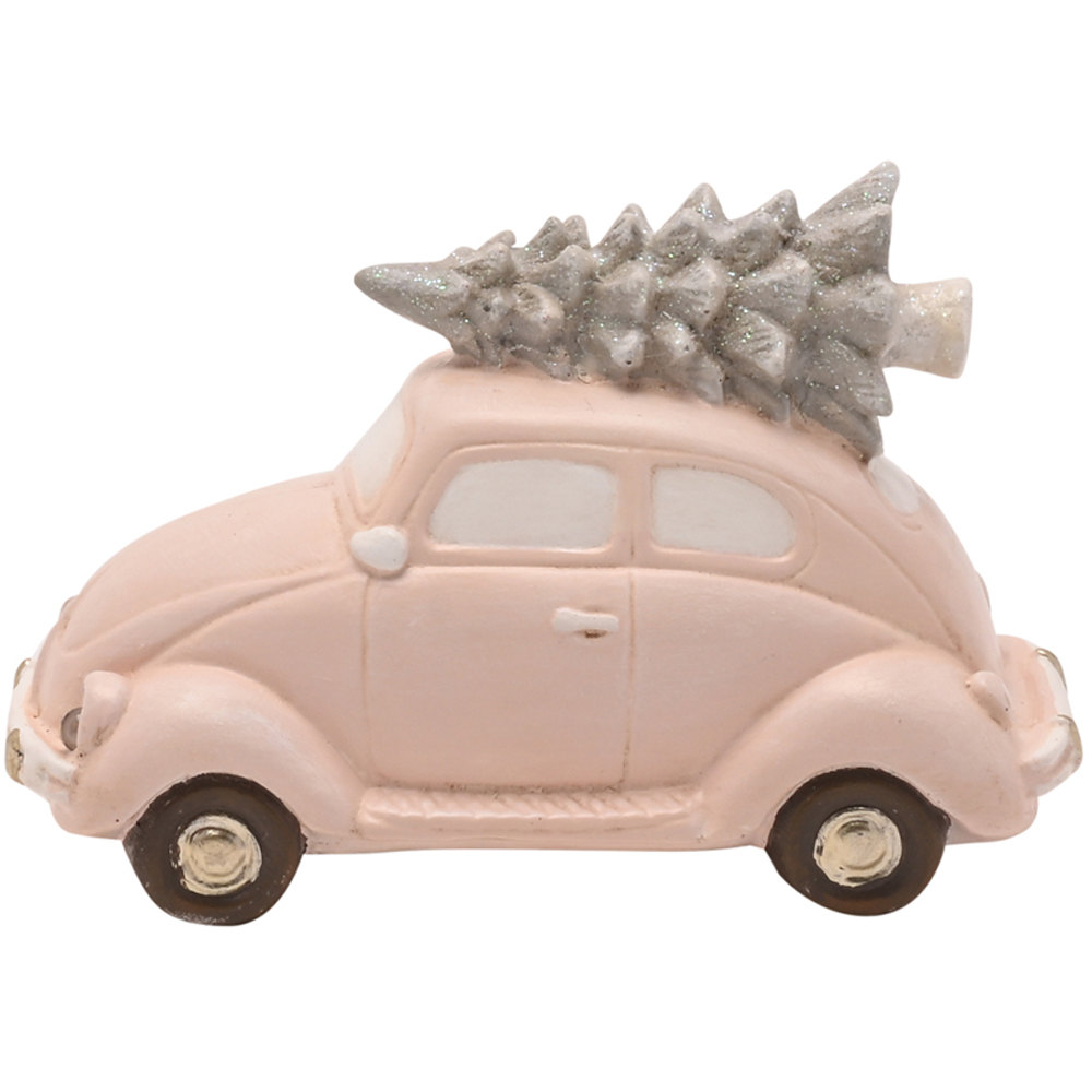 The Seasonal Gift Co. Pink Car and Christmas Tree Decoration with Light Image 3