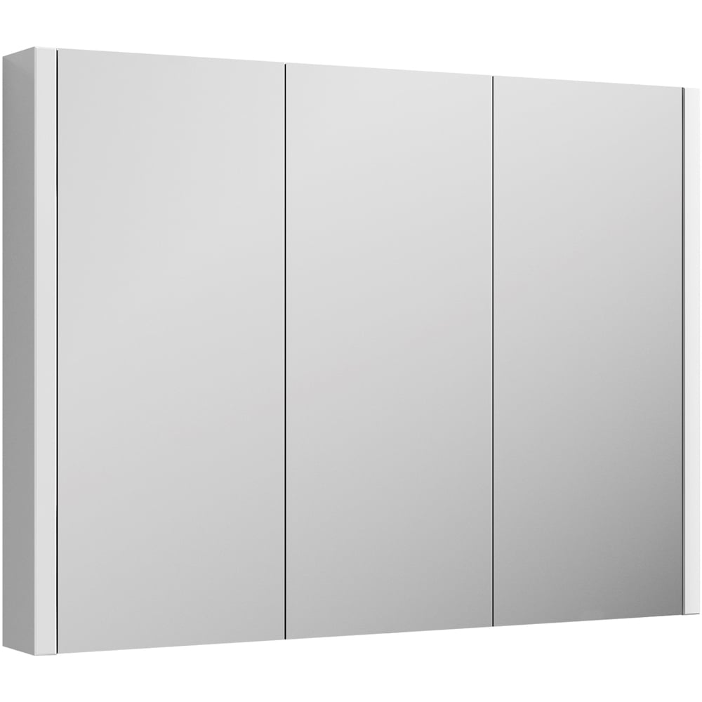 nuie Eden 3 Door Gloss White Wall Hung Mirror Cabinet 900mm Image 2
