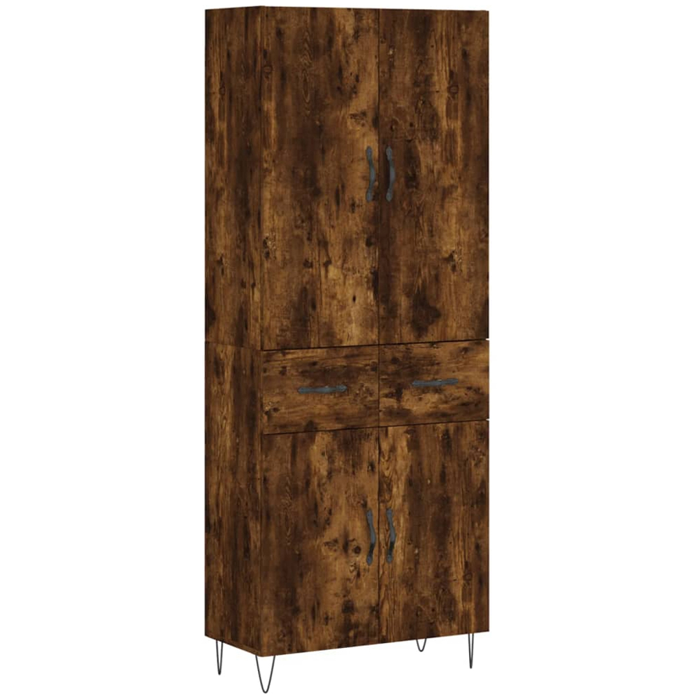 vidaXL 4 Door 2 Drawer Brown Oak Highboard Image 2