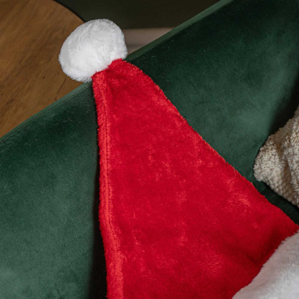 Samuel Alexander Red and White Soft Traditional Christmas Santa Hat Image 5
