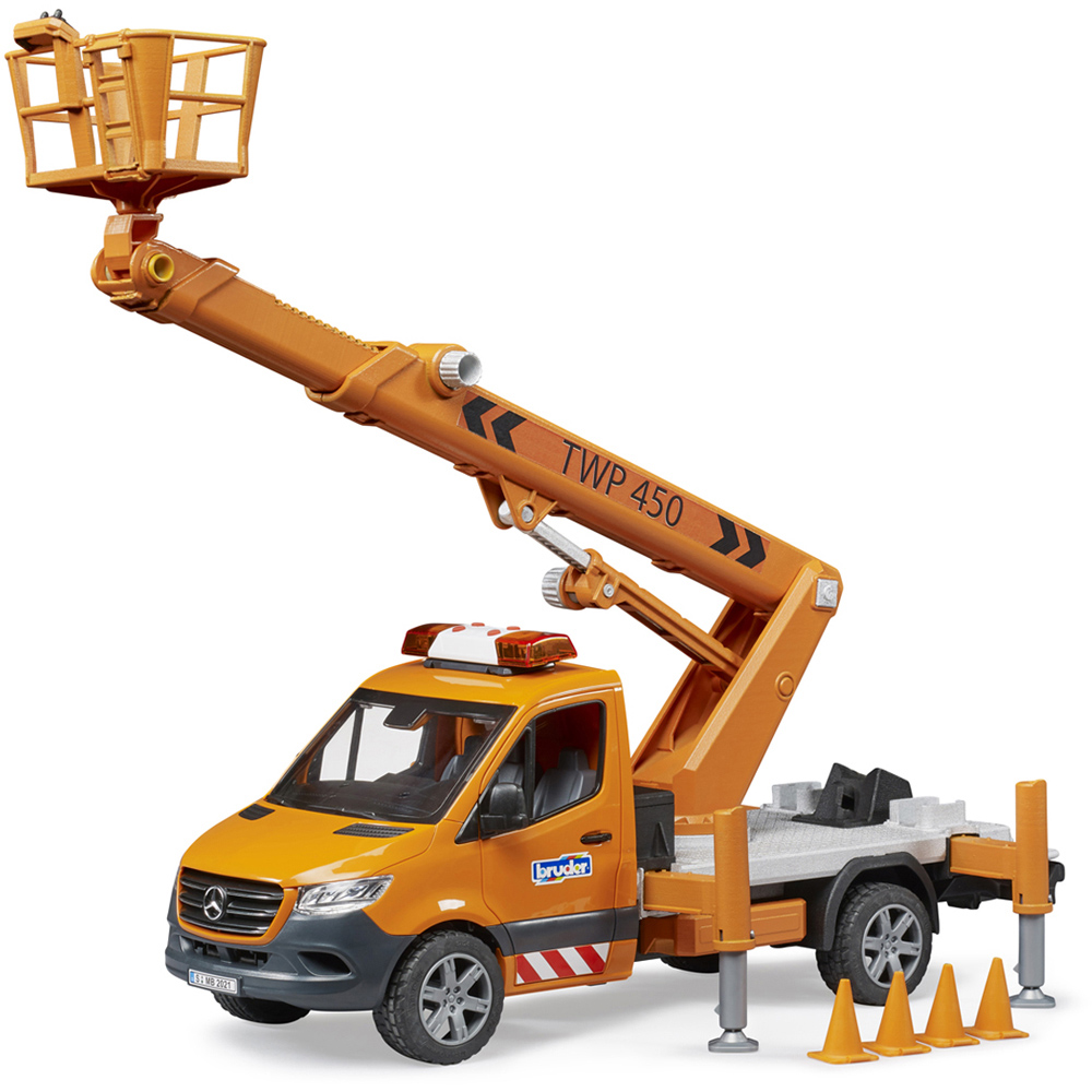 Bruder Kids MB Sprinter Truck with Working Platform and Light and Sound Module Playset Model Image 9