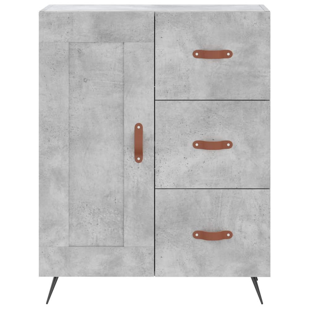 vidaXL Single Door 3 Drawer 3 Shelf Concrete Grey Highboard Image 8