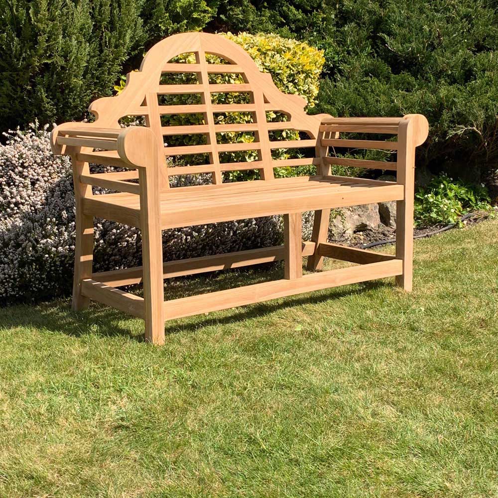 Acacia Home KD Lutyen 2 Seater Natural Wood Garden Bench Image 3