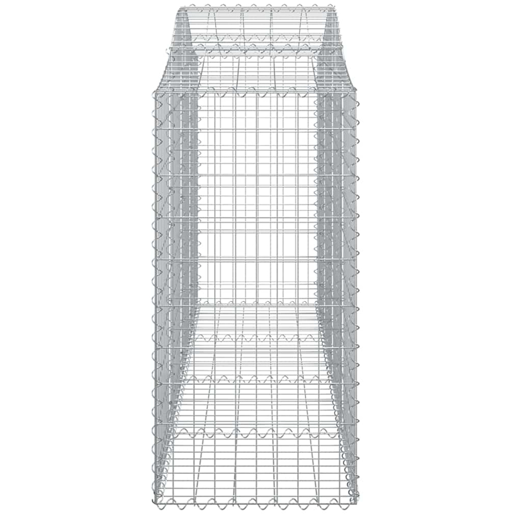 vidaXL Silver Galvanised Iron Arched Gabion Basket 200 x 50 x 120/140cm 8 Pack Image 3