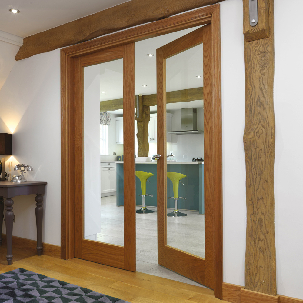 JB Kind Fuji Shaker Oak Fully Glazed Internal Door 1981 x 762mm Image 2
