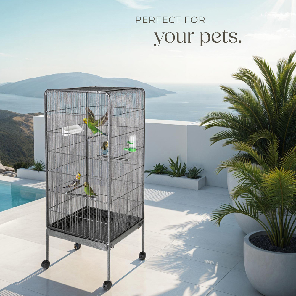 tectake Anthracite Bird Cage 146cm Image 7
