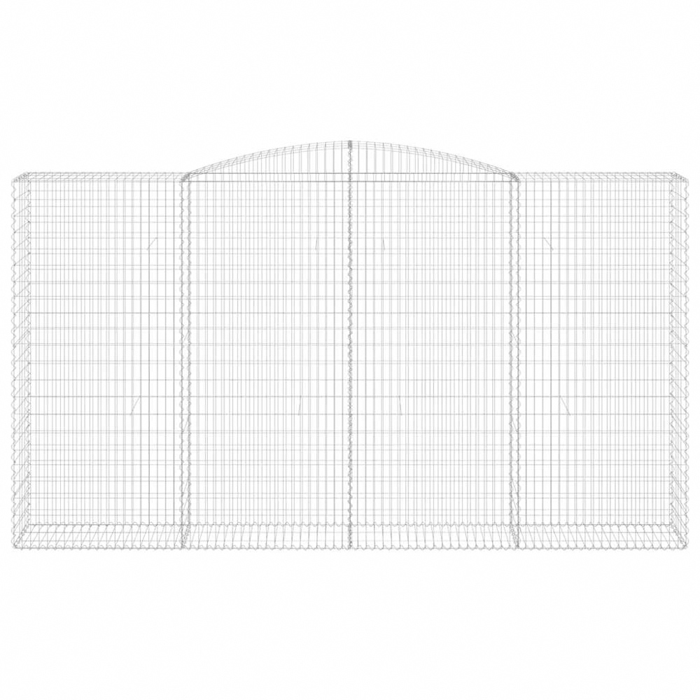 vidaXL Silver Galvanised Iron Arched Gabion Basket 400 x 50 x 220/240cm 5 Pack Image 2