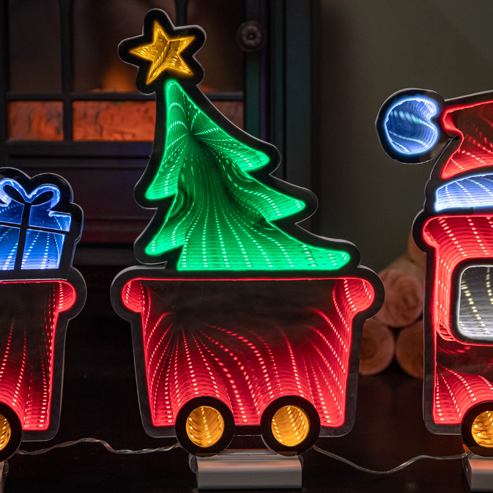 Samuel Alexander Infinity Christmas Train with 2 Carriages on Wood Base 70cm Image 5