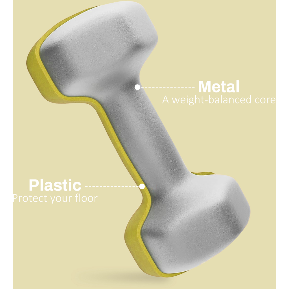 SPORTNOW Yellow Hexagonal Dumbbell 1kg 2 Pack Image 7