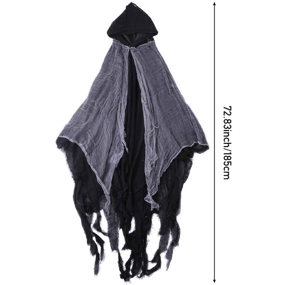 Living and Home Black Halloween Costume Cosplay Skeleton Cloak 185cm Image 7