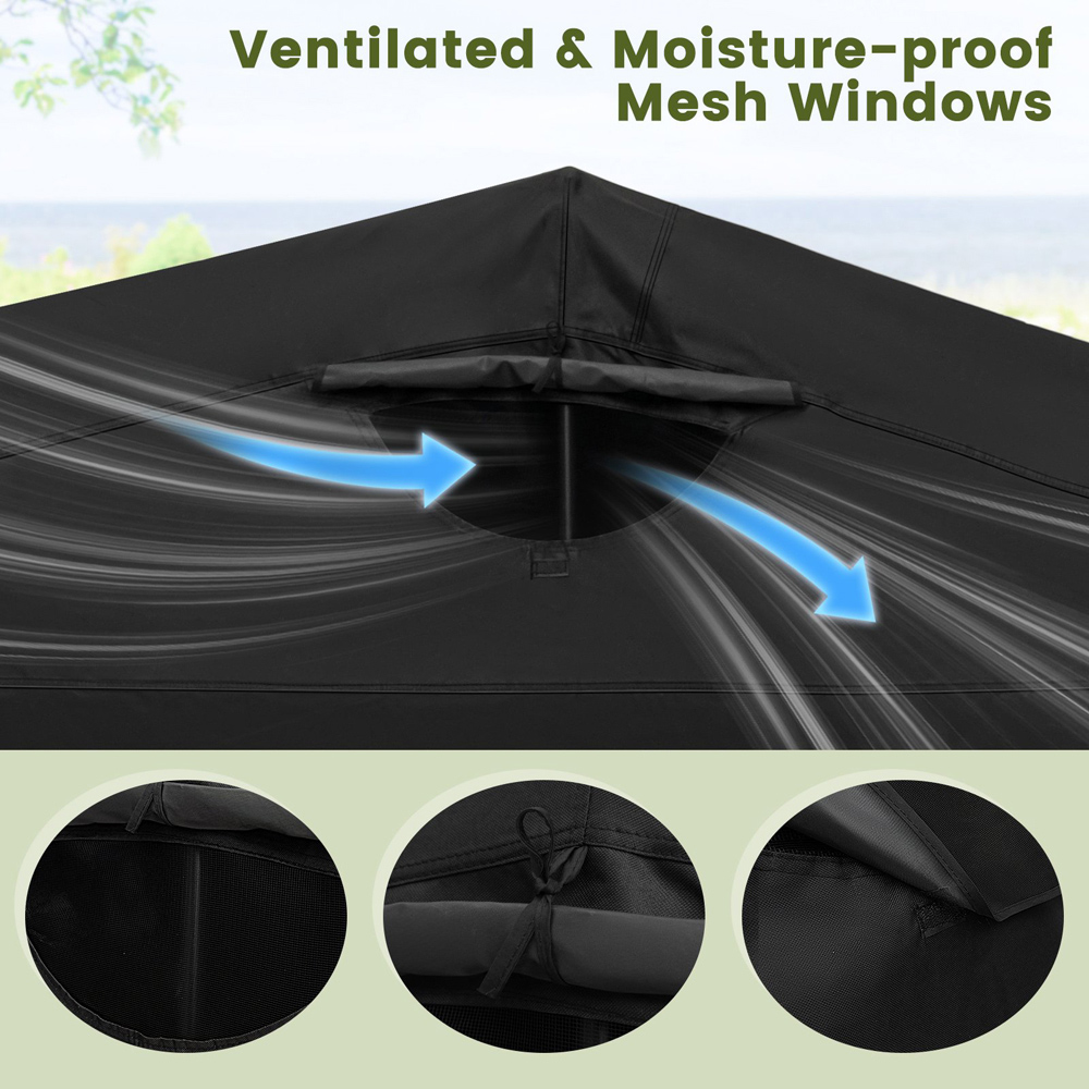 Costway Black Motorcycle Shelter Outdoor Storage Shed Image 5