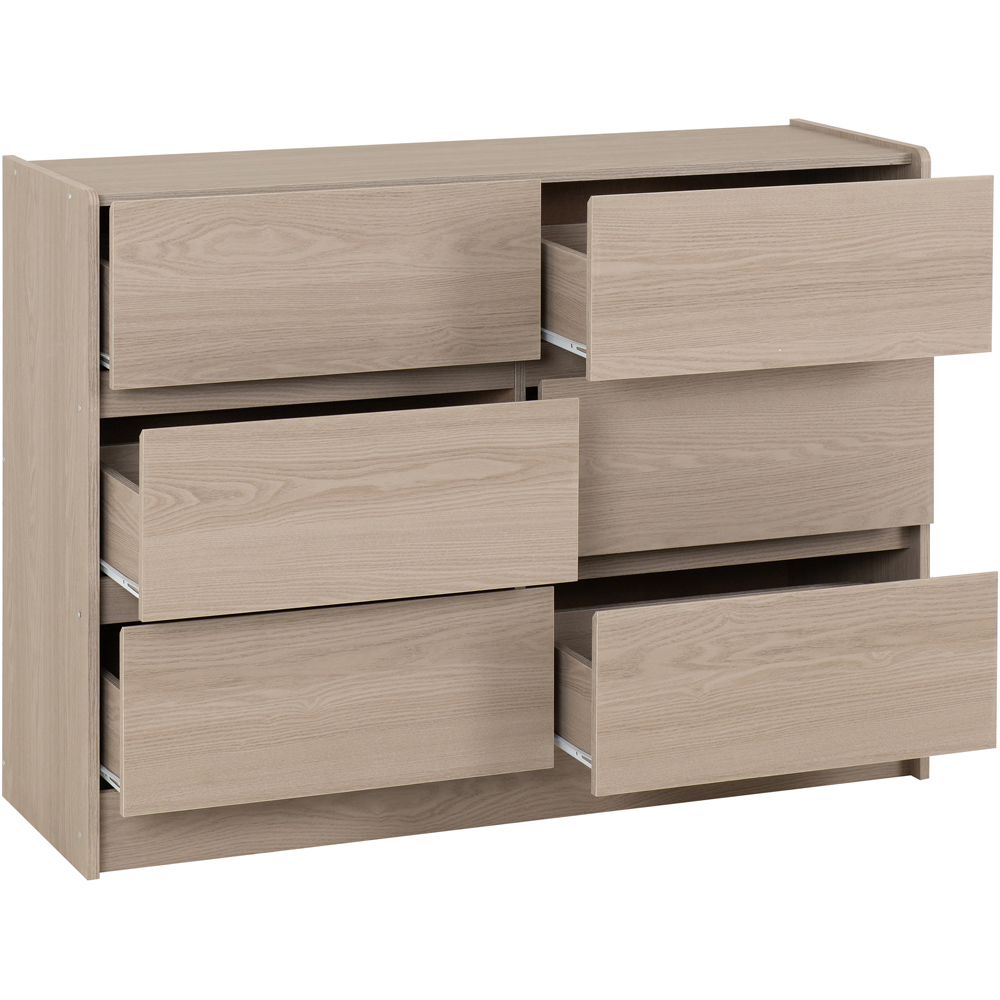 Seconique Paris 6 Drawer Smoked Ash Effect Chest of Drawers Image 3