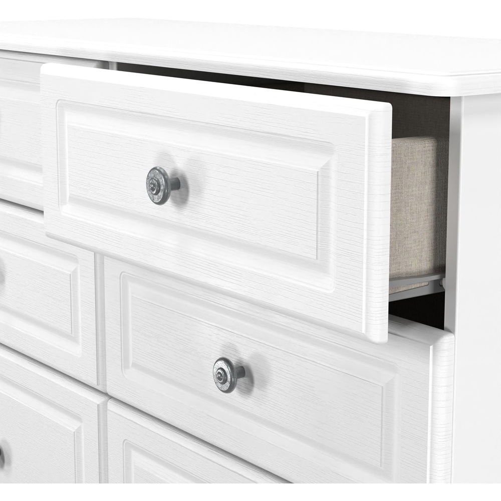 Crowndale Pembroke 6 Drawer Matt White Wide Chest of Drawers Ready Assembled Image 6