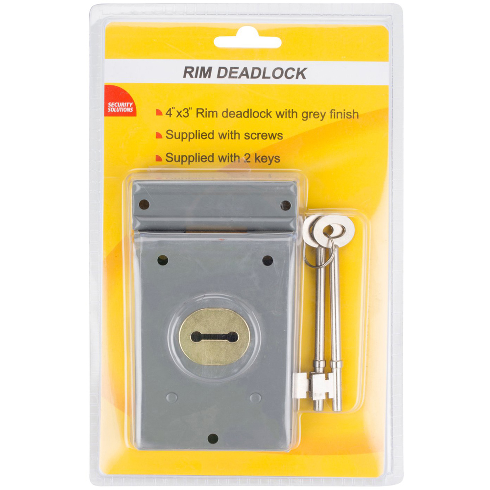 Hiatt Grey Rim Deadlock with 2 Keys Image