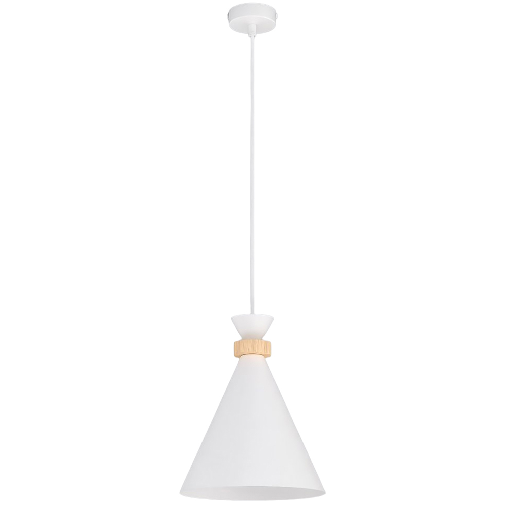 Emibig Zero Dome Shade White E27 Ceiling Pendant Light Image 1