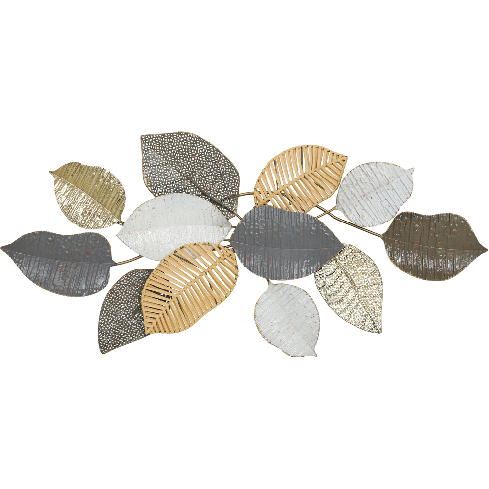 Portland Leaf Design Metal Wall Art 49 x 90.5cm Image 1