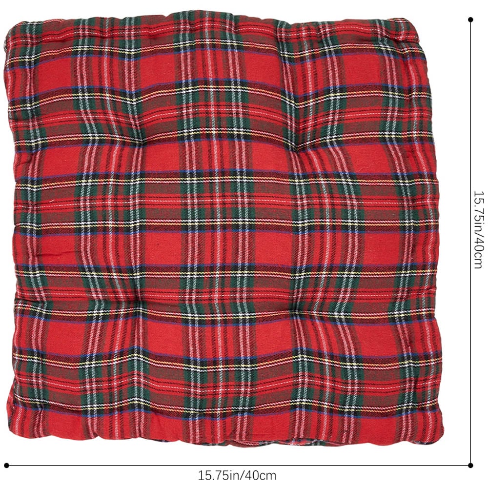 Living and Home Red Checkered Chair Cushion 40 x 40cm Image 8