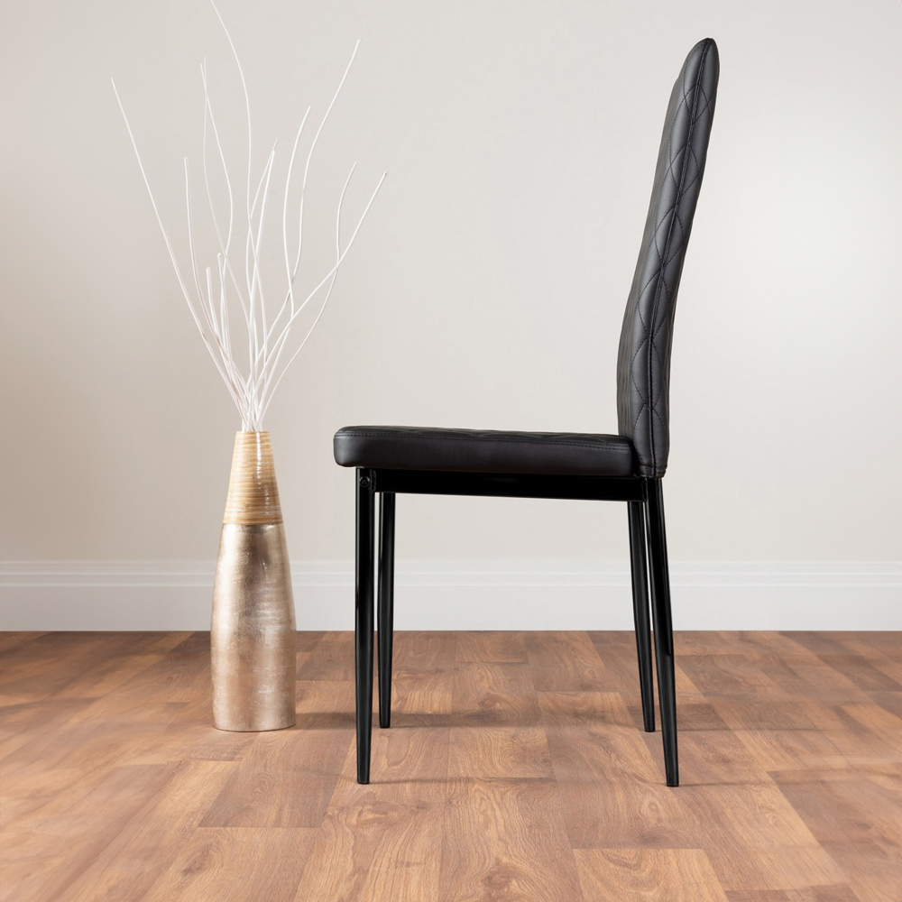 Furniturebox Solo Valera Wood Effect 4 Seater Dining Set Brown and Black Image 3