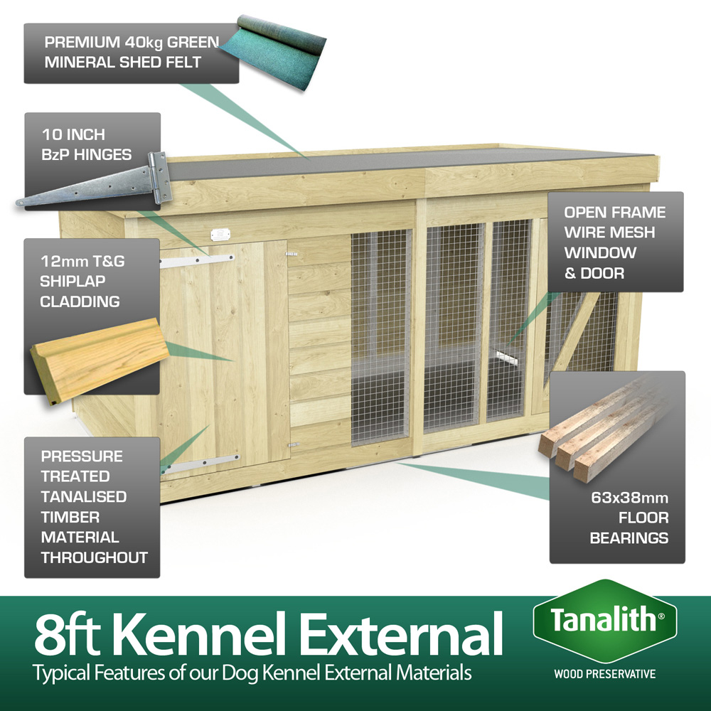 DIY Sheds 6 x 6ft Pressure Treated Tongue and Groove Timber Dog Kennel and Run Image 4