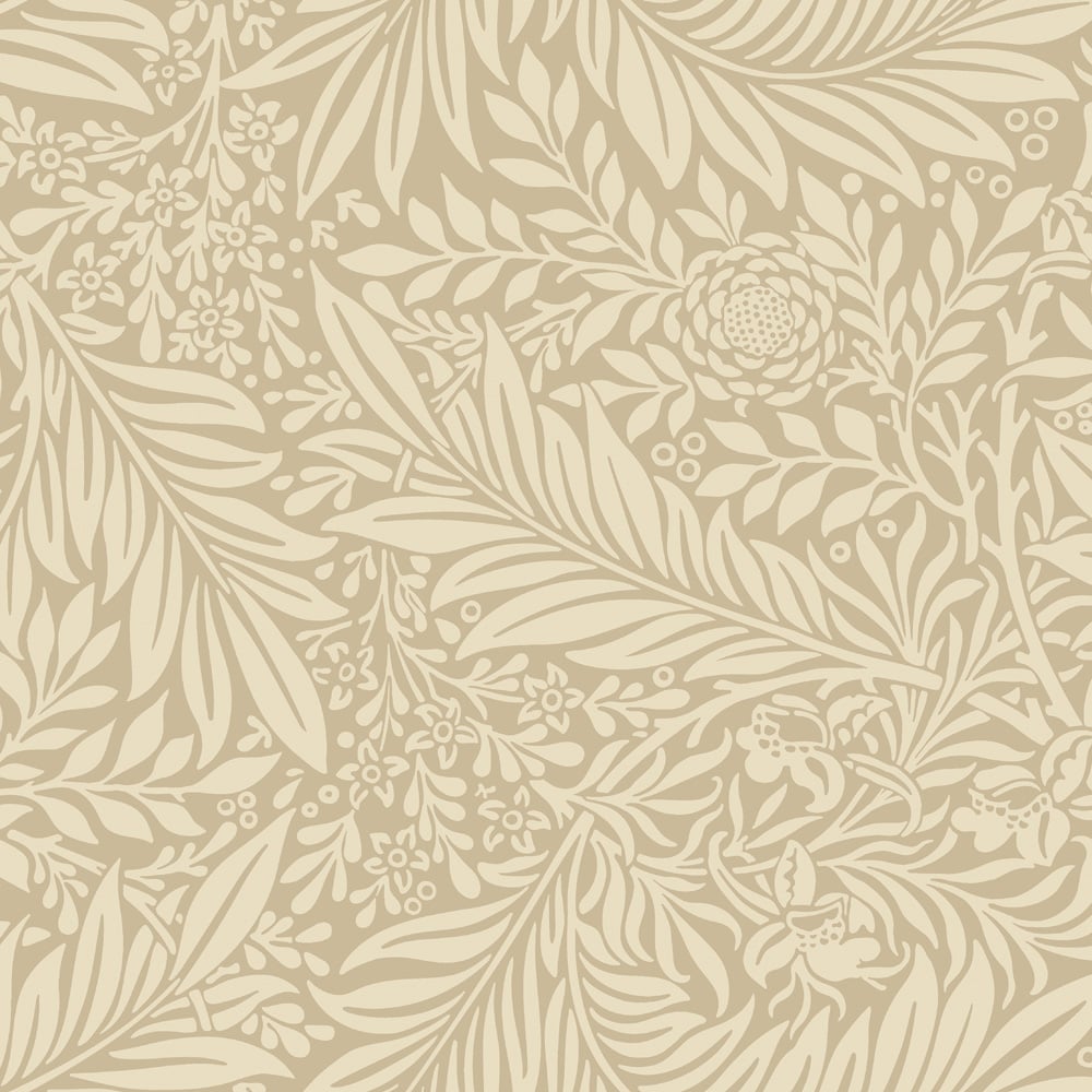 Hoopla Walls Elegance Ditsy Leaf Stripe Straw Wallpaper Image 1