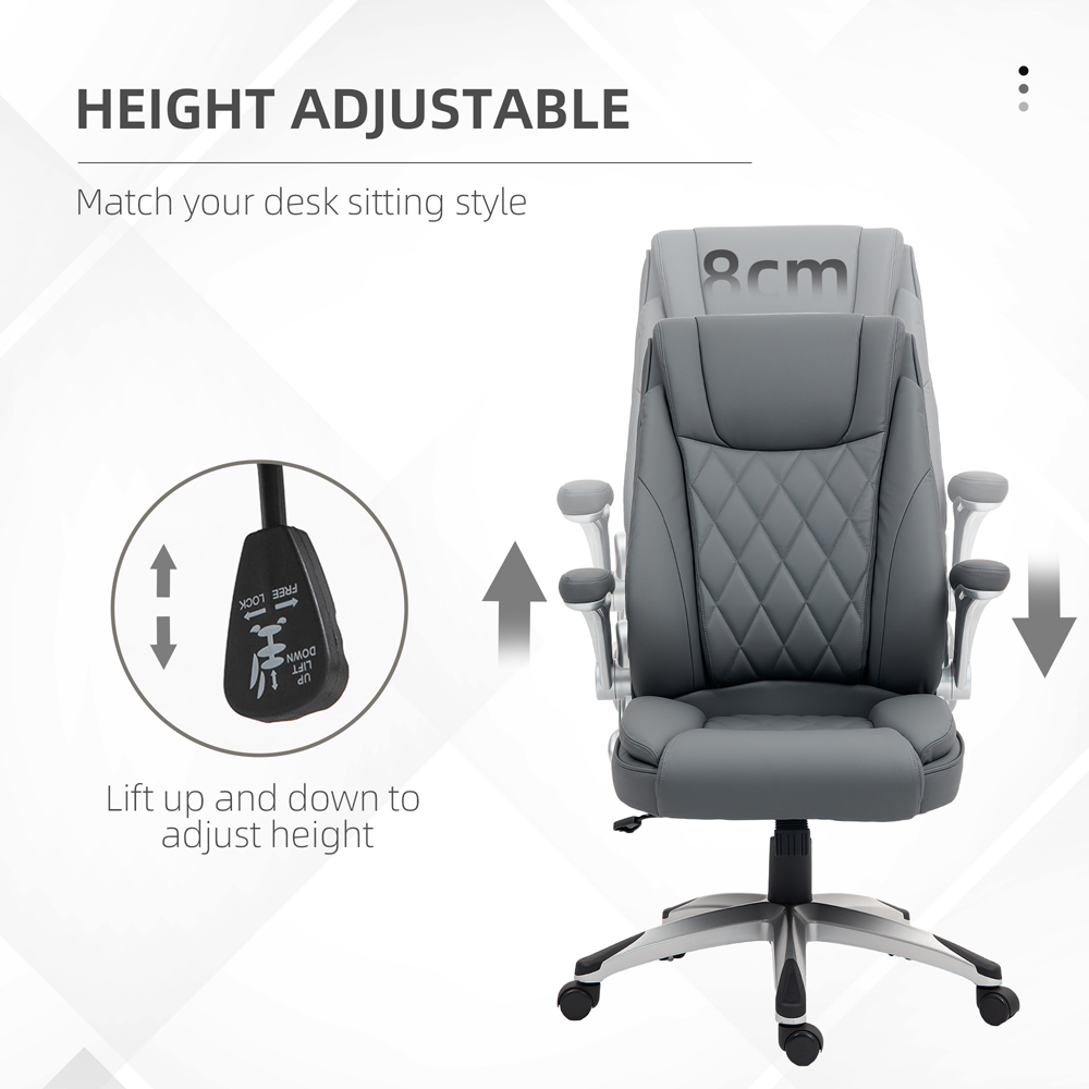 Portland Dark Grey Swivel High Back Executive Office Chair Image 4