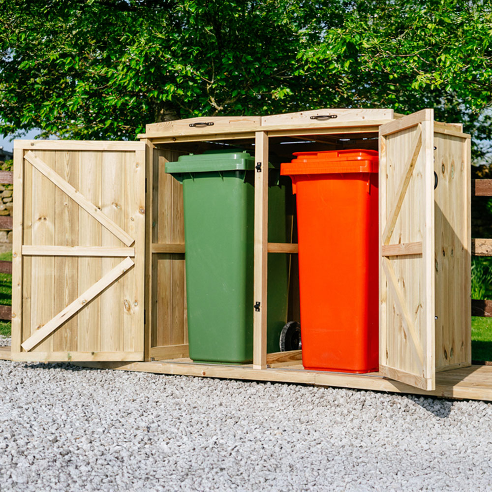 The Garden Village Chatburn 240L Double Wheelie Bin Shed Image 8