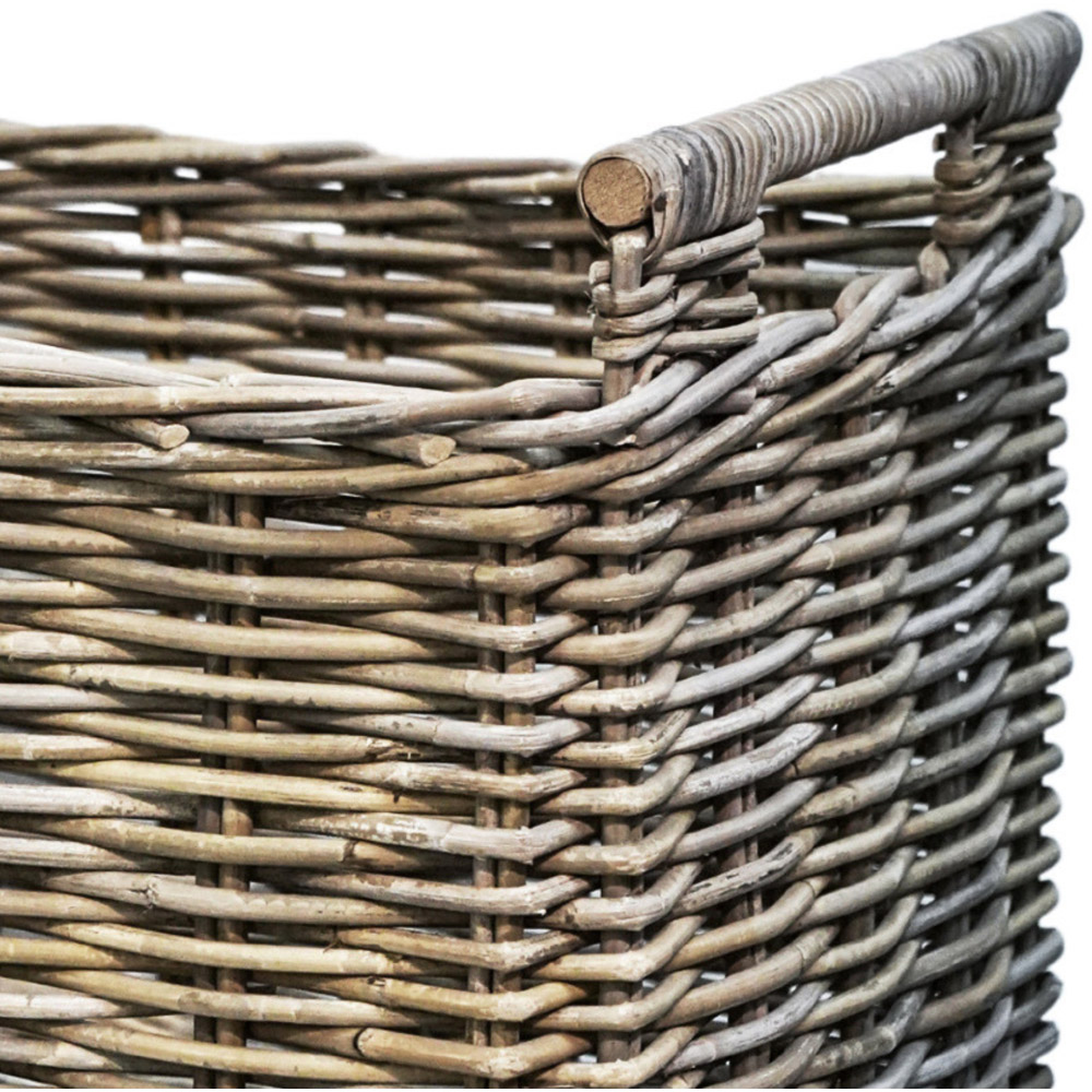Ivyline Natural Rattan Rustic Log Cart Image 3