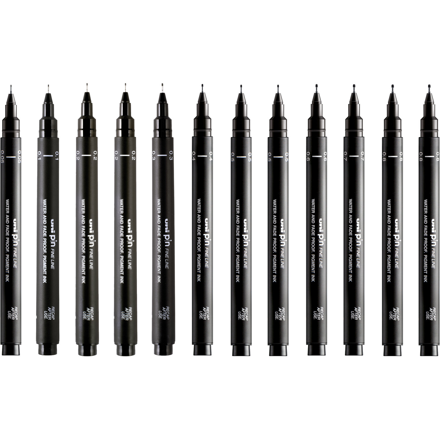 Uniball Black Drawing Pen Fine 12 Pack Image 2