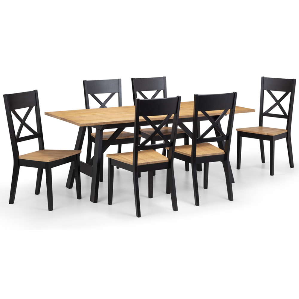 Julian Bowen Hockley 6 Seater Dining Table Set Image 2