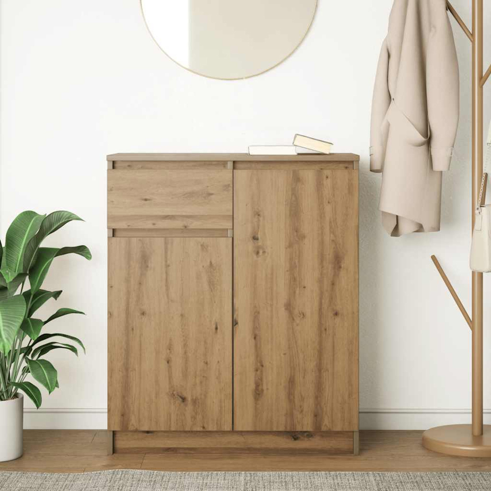 vidaXL 2 Door Single Drawer Artisan Oak Sideboard Image 3