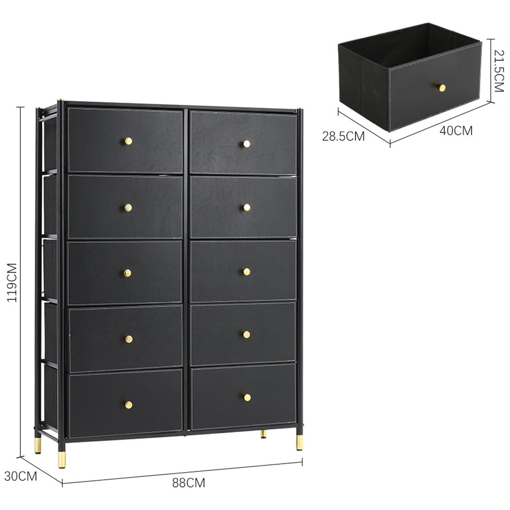 H&O Direct 10 Drawer Plastic Storage Cabinet Image 6