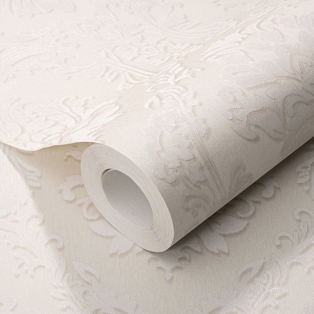 Erismann Decadent Damask Textured Cream Vinyl Wallpaper Image 2