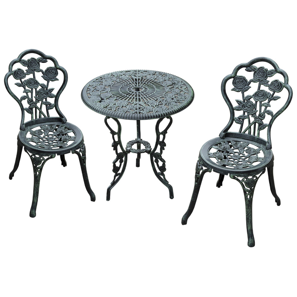 Outsunny Cast Aluminium Table Chair Set Image 2
