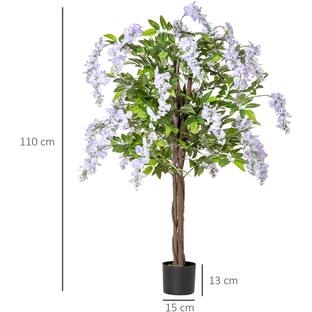 Portland Liliac Flowers Wisteria Tree Artificial Plant In Pot 3.6ft Image 3
