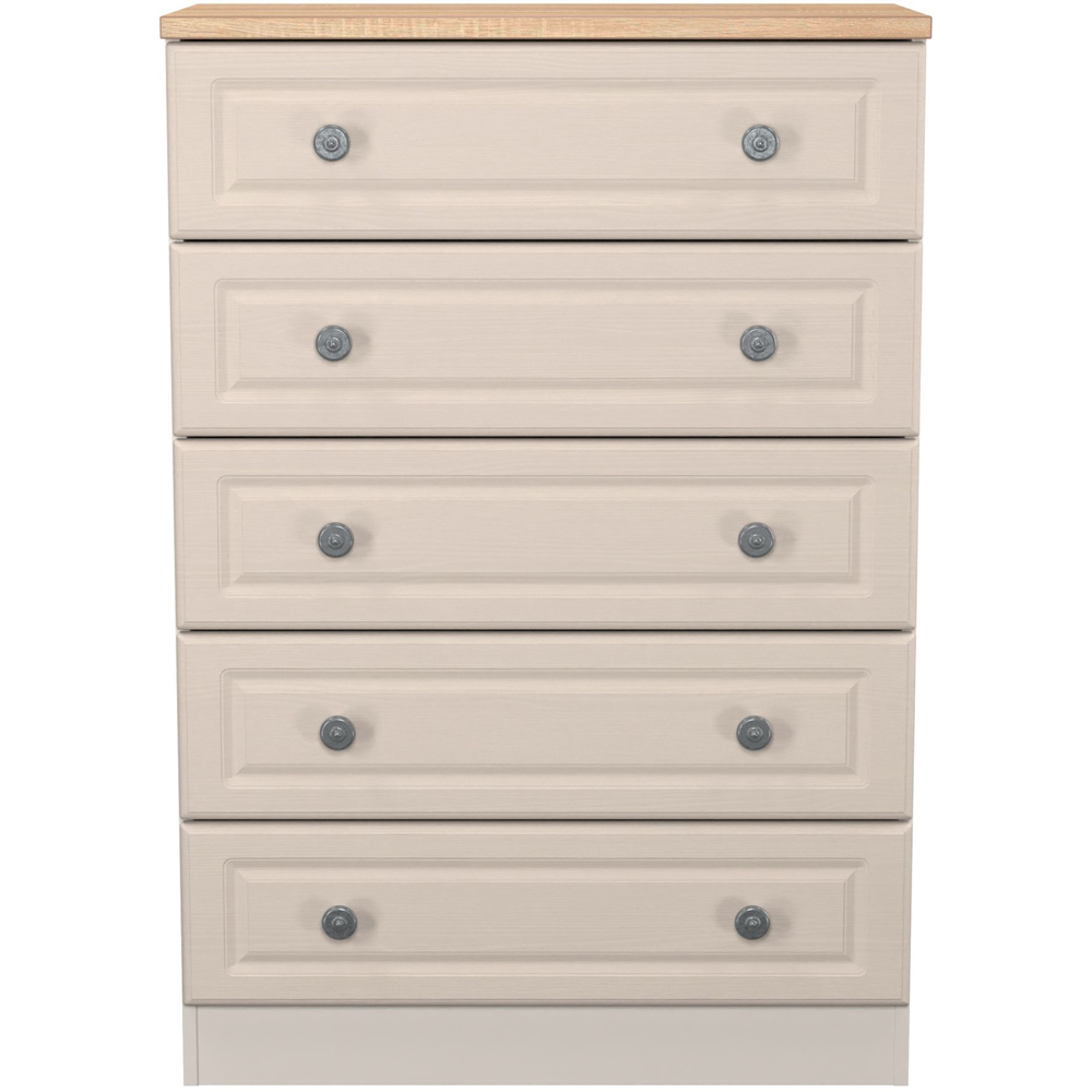Crowndale Norfolk 5 Drawer Kashmir Ash and Bardolino Oak Chest of Drawers Ready Assembled Image 2