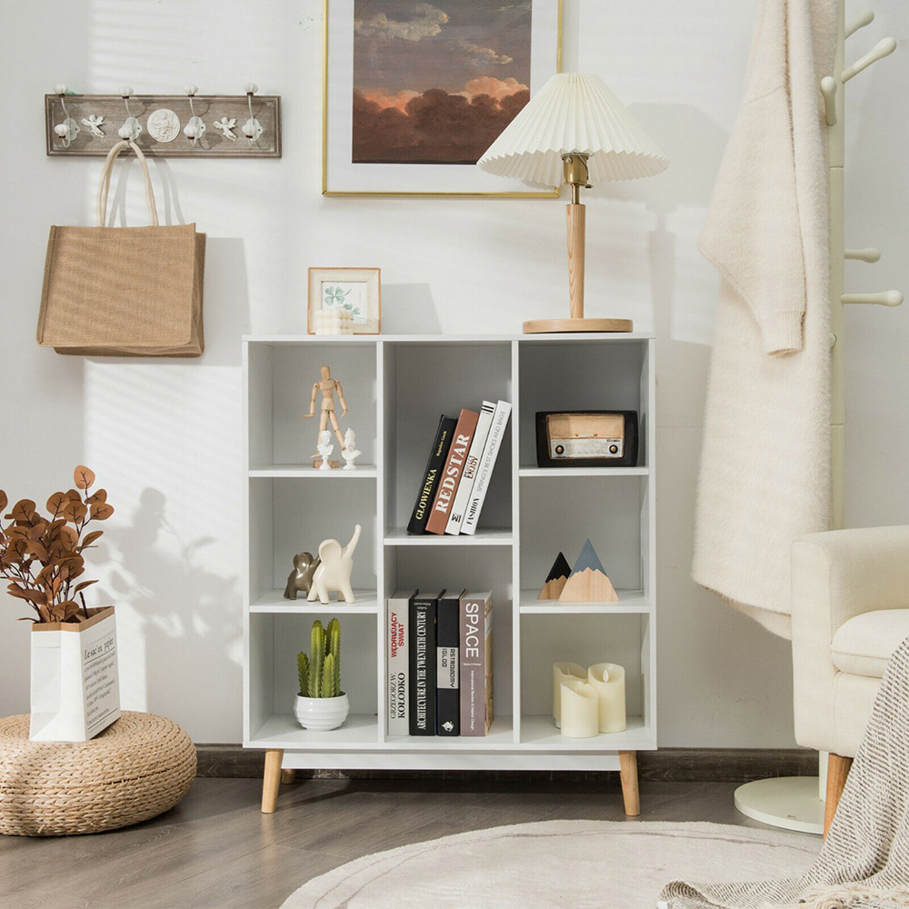 Costway 8 Cube White Anti-Tipping Storage Cabinet Image 3