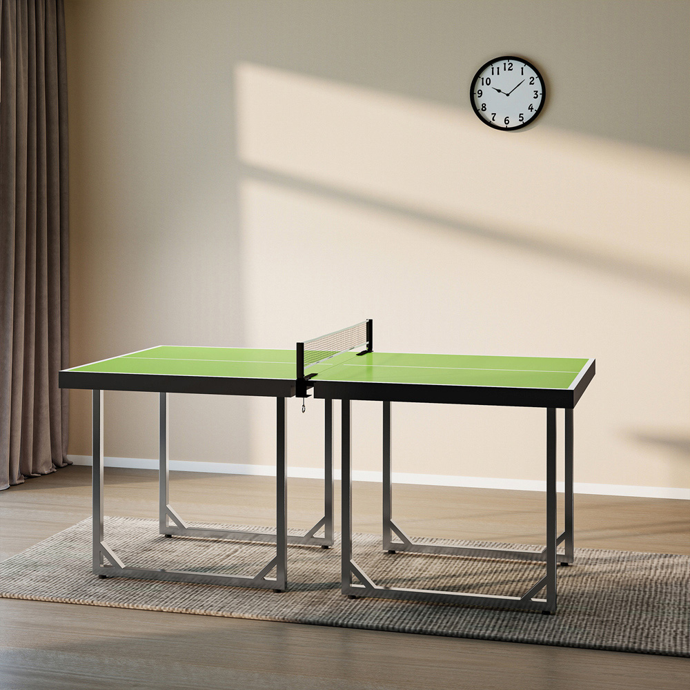HOMCOM Green Foldable Indoor Tennis Table with Net Image 3