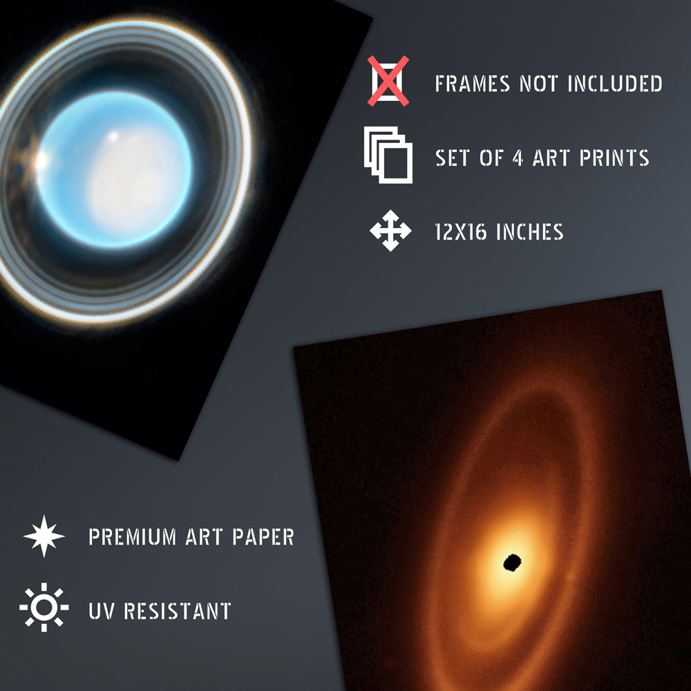 Artery8 NASA James Webb Space Telescope Uranus Wall Art Prints 30 x 41cm 4 Pack Image 4