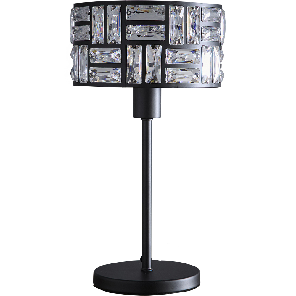 Kliving Bronx Acrylic Glass Drum Shade Black Table Lamp Image 1