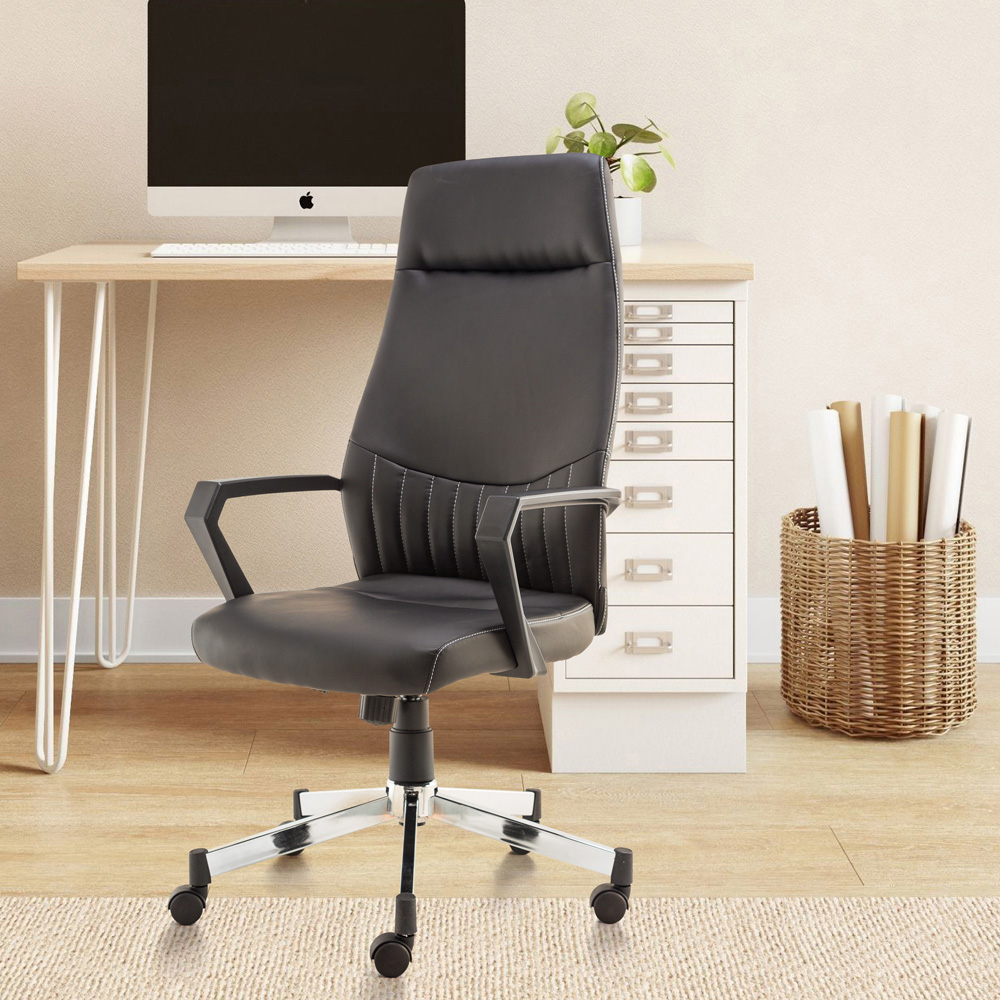 Alphason Brooklyn Designer Faux Leather High Back Chair Image 5