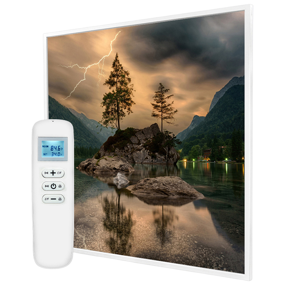 Mirrorstone Nexus Thunder Mountain Picture Wi-Fi Infrared Heating Panel 350W 595 x 595mm Image 1