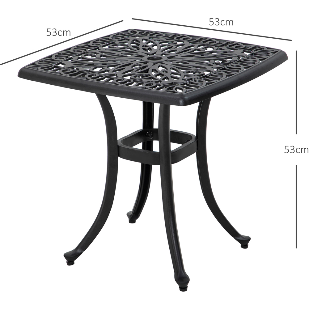 Outsunny Cast Aluminium Bistro Table Black Image 7