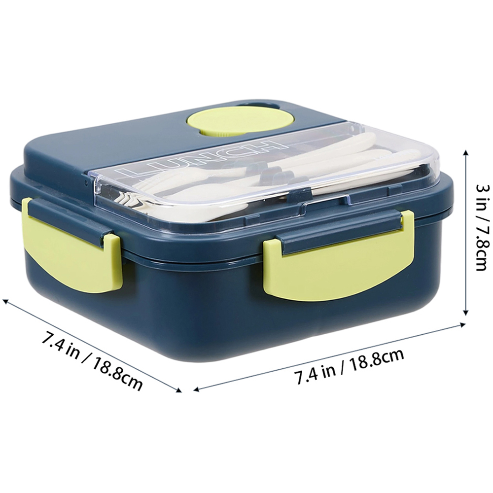 Living and Home 1.4L Blue Lunch Box with Cutlery Set Image 8