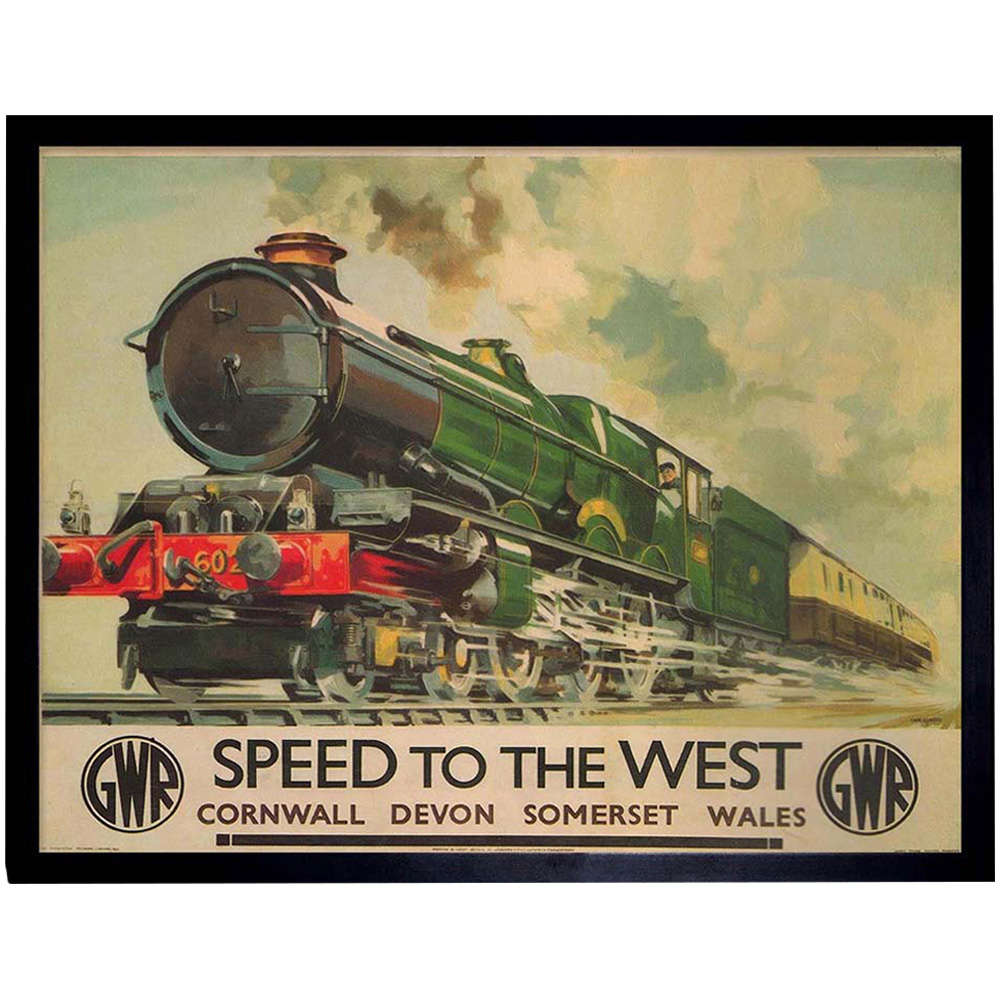 Wee Blue Coo Corn Wales Great Western Railway Steam Engine Train Framed Wall Art Print 30 x 41cm Image 1