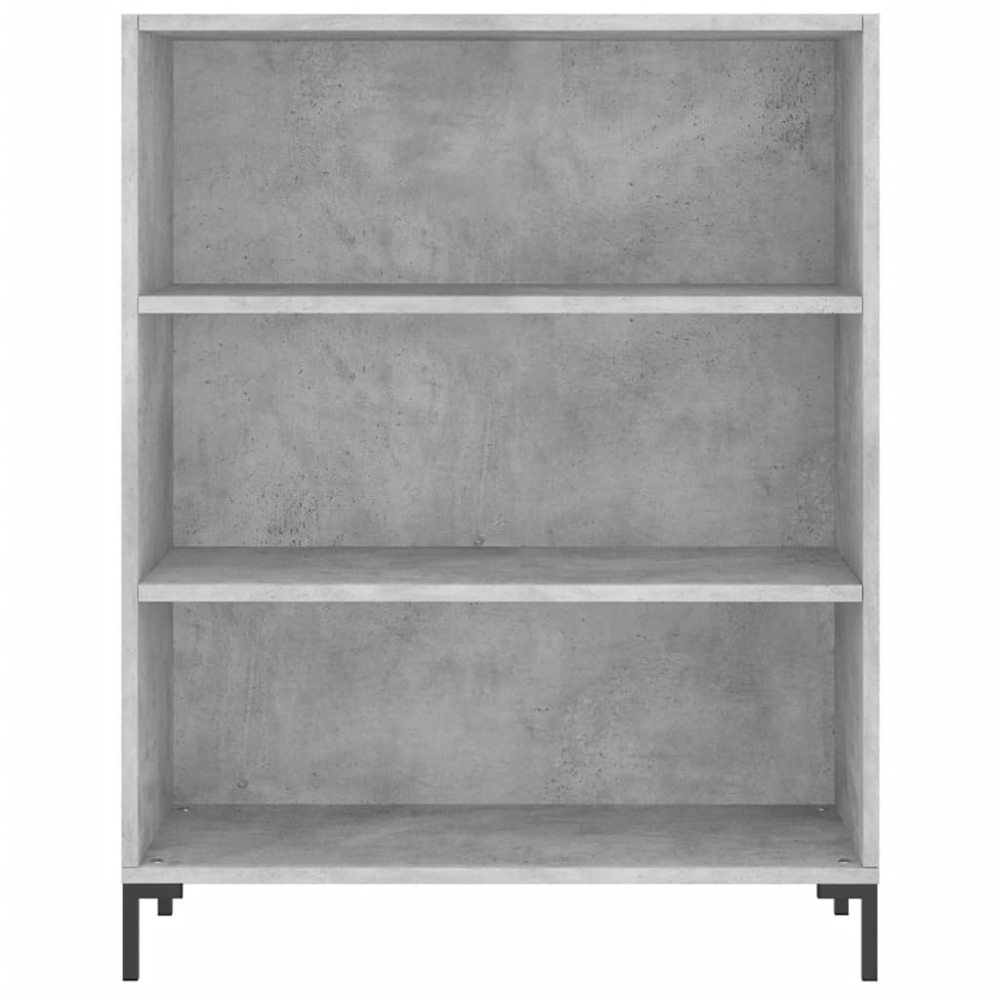 vidaXL 2 Glass Door 3 Shelf Concrete Grey Highboard with Black Handle Image 8