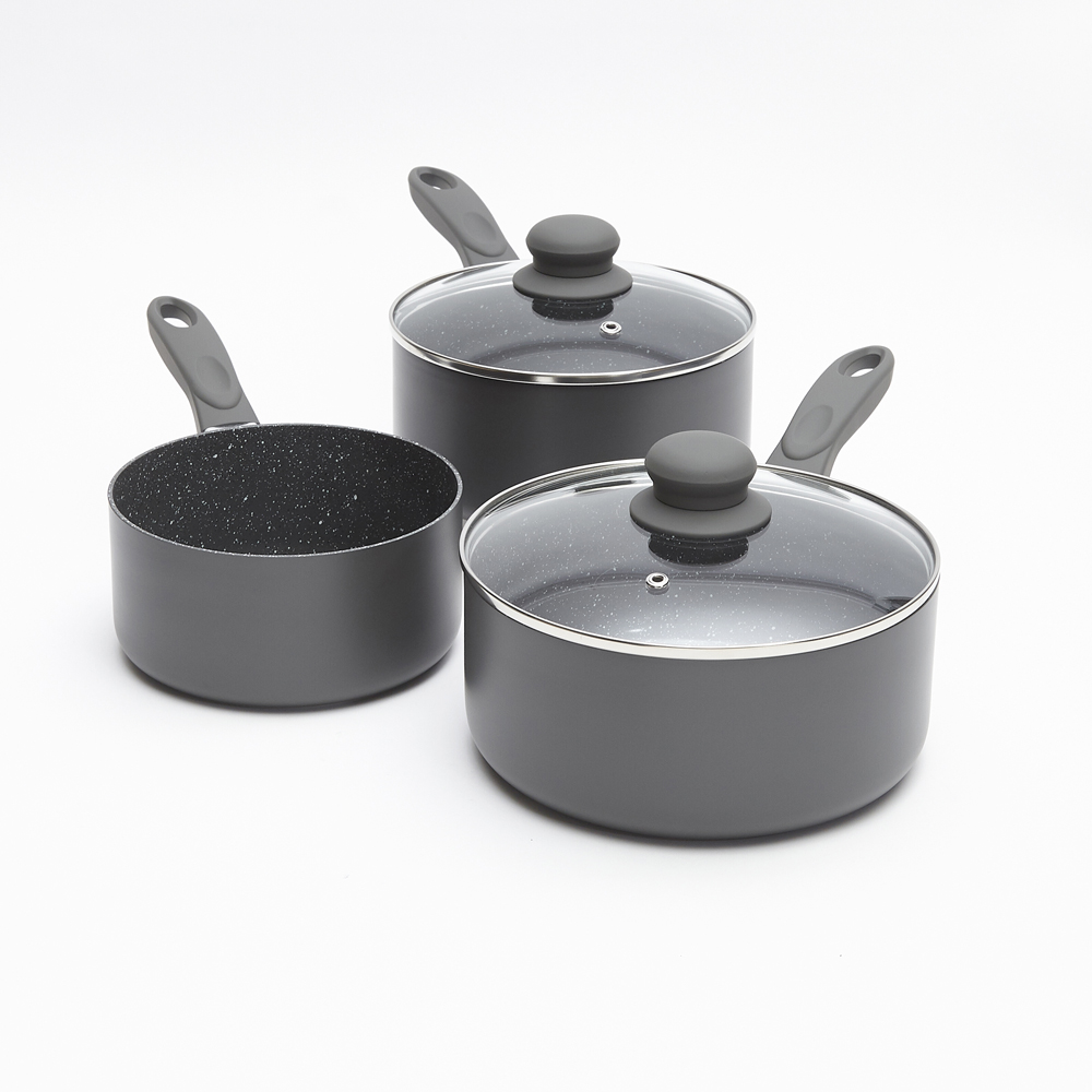 Durastone Grey Non Stick Aluminium Cookware Set of 5 Image 2